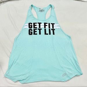 VS Pink Tank Top Get Fit Get Lit Workout Tank Top